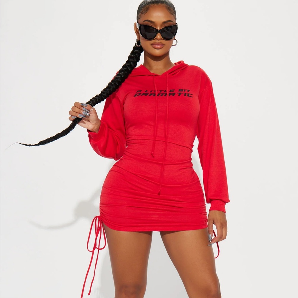 New Dramatic Hooded Mini Dress